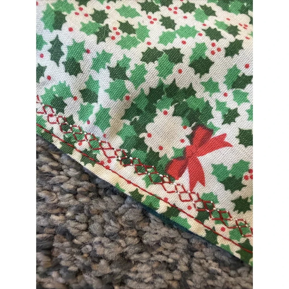 Vtg Christmas‎ Tree Skirt Wreath Pattern 51